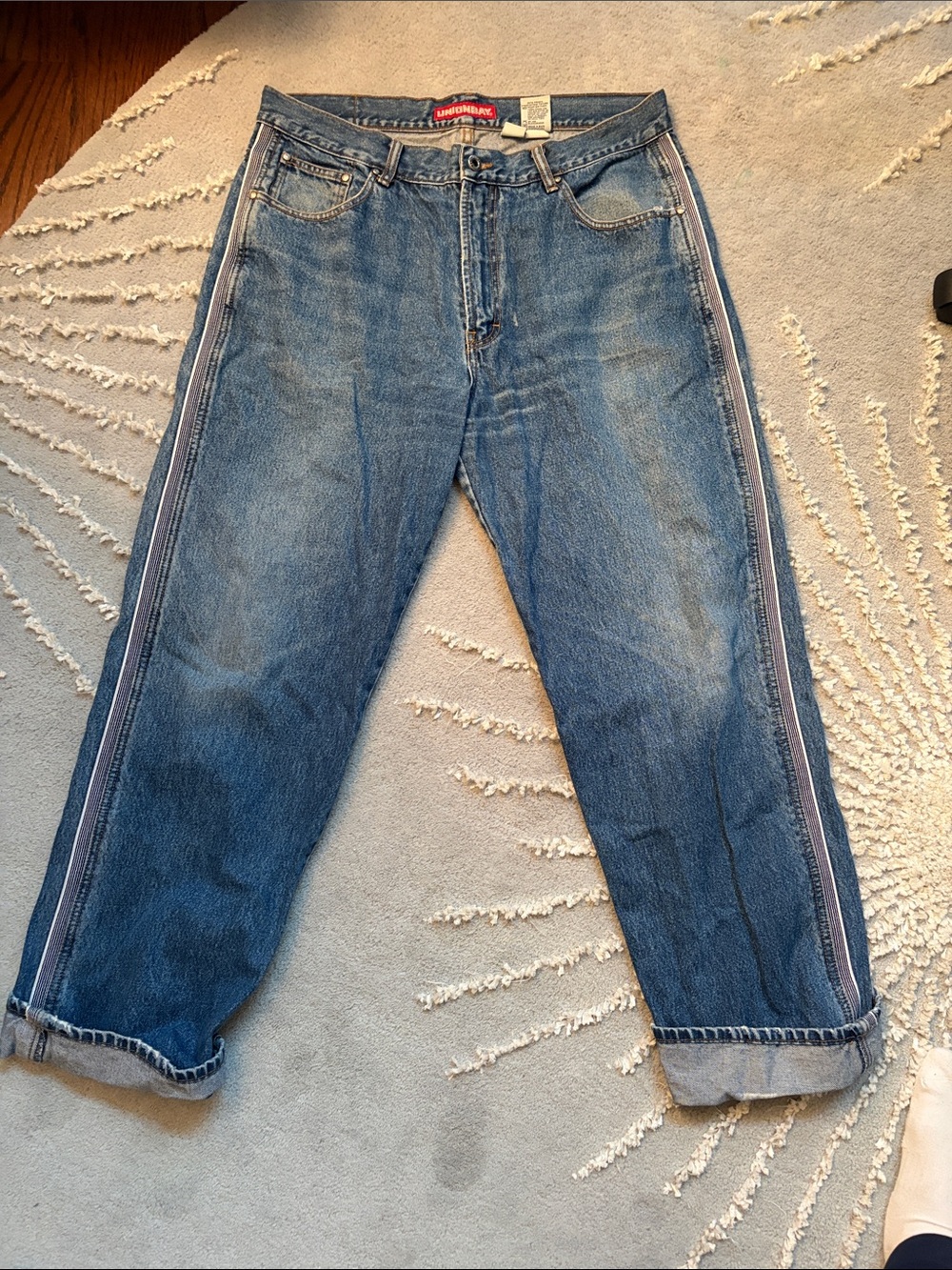 Union Bay Men's Blue Denim Jeans with Side Stripe